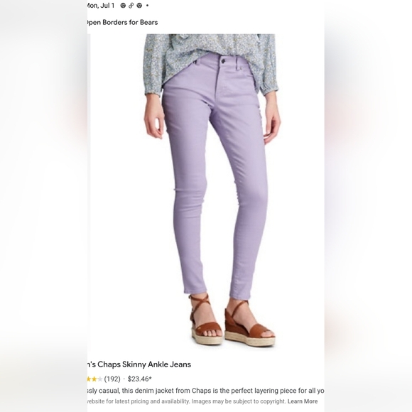 Chaps Lavender Skinny Ankle Jeans - Picture 10 of 10